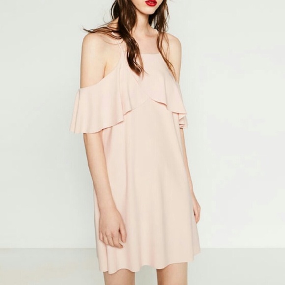 Zara blush pink dress cold shoulder ๐ - Picture 13 of 16